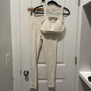 Mono b star cream workout set with built in bra. Size medium.